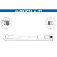 Ate Bremsschlauch 24.5102-0500.3 für Mercedes-Benz T2/L Kommunalfahrzeug