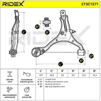 RIDEX 273C0668 Querlenker Vorne Rechts Unten für HONDA CR-V II (RD)