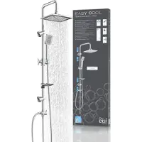 Eisl Duschset EASY COOL, Duschsäule mit Regendusche und Handbrause, Duschköpfe & -brausen, Duschsystem ideal zum Nachrüsten