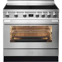 Smeg CPF9IPAN Elektroherd, Schwarz, 115 l Volumen, 89,8 cm Breite, +, Ober-/Unterhitze + Umluft, 5 Kochfelder, Hitzeschutz-TÃ1/4r, Selbstreinigungsfunktion, Display