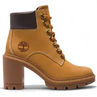 Timberland Schnürstiefelette "ALLINGTON HEIGHTSMID LACE UP BOOT", Damen, Gr. 41,5, gelb (wheat), Leder, Synthetik, Schuhe Schnürstiefelette, Winterschuhe, Winterstiefel, Schnürboots, Winterboots