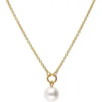 Trendor 68156 Damen-Halskette mit Perle 925 Silber Vergoldet 45 cm