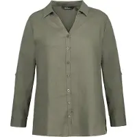 Ulla Popken Hemdbluse in lodengrün | Gr.: 62/64