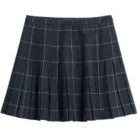 Superdry für Damen. W7210205A Vintage-Faltenrock kariert marineblau (S), Schwarz, Lässig, Polyester