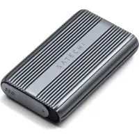 Satechi USB4 NVMe SSD Pro, SSD-Gehäuse, M.2, 40 Gbit/s, USB Anschluss, Grau, Transparent