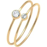 Elli Ring Set Basic Trend Kristalle 925 Silber Elli Gold