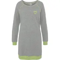 Vivance Nachthemd mehrfarbig Gr. 32/34 für Damen. Rundhals und Druck, Kontrastnähte, Kontraststreifen. Loose Fit. Nachhaltig.