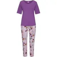 Vivance Pyjama violett Gr. 32/34 für Damen. Mit Rundhals. Bequem. Nachhaltig.