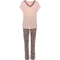 LASCANA Pyjama Set, 2 tlg. mit gemusterten Details