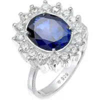 Elli Ring Cocktailring Saphirblau Royal Zirkonia 925 Silber Elli Blau