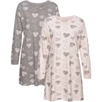Vivance Nachthemd pink Gr. 32/34 für Damen. Mit Rundhals. Loose Fit. Nachhaltig.
