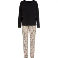 Vivance Pyjama mehrfarbig Gr. 32/34 für Damen. Rundhals und Allover-Druck. Loose Fit. Nachhaltig.