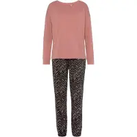 Vivance Pyjama mehrfarbig Gr. 32/34 für Damen. Rundhals und Allover-Druck. Loose Fit. Nachhaltig.