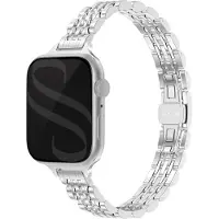 Selencia Jubilee inspiriertes schmales Edelstahlarmband für Apple Watch | 38/40/41/42 mm - Silber
