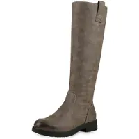 Mytrendshoe Klassische Stiefel Damen Schuhe Leicht Gefüttert Boots Profilsohle 818999, Farbe: Grau, Größe: 38