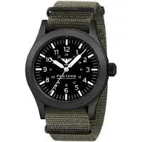KHS PLABSS.NSGO Armbanduhr Platoon Stahl Solar Olivgrün/Schwarz