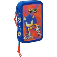Sonic The Hedgehog Doppel-Federtasche Prime Blau 12.5 x 19.5 x 4 cm 28 Stücke