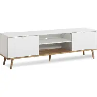 GuenstigEinrichten Lowboard Fernsehschrank Oslo | Skandinavisch | weiß / Sonoma Eiche