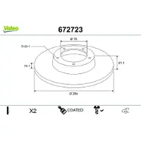 Valeo Bremsscheibe COATED 672723