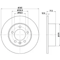 Hella Bremsscheibe Hinterachse Voll [Hersteller-Nr. 8DD355117-131] für Renault, Nissan, Opel, Vauxhall