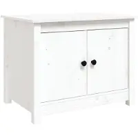 vidaXL Couchtisch Weiß 71x49x55 cm Massivholz Kiefer