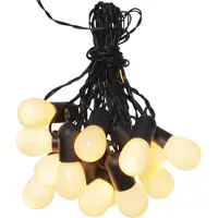 Star Trading LED Partylichterkette - 16 kleine milchig weiße Kugeln - L: 4,5m - schwarzes Kabel - outdoor