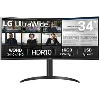 LG 34WR50QK-B, 86,4 cm (34"), 3440 x 1440 Pixel, Wide Quad HD, 5 ms, Schwarz
