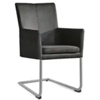 Niehoff Colorado Schwingstuhl AL 642, Rundstahl, Leder schwarz