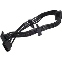 Silverstone 4-Pol-Molex auf 4x SATA Verlängerung - 300mm schwarz