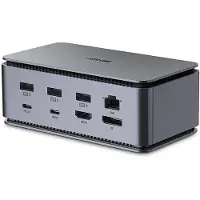 Lindy 43372, Andocken, USB4, 100 W, 3,5 mm, 1000 Mbit/s, Anthrazit