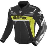 Berik Absolute Race Motorrad Lederjacke, schwarz/neon-gelb/anthrazit, 50