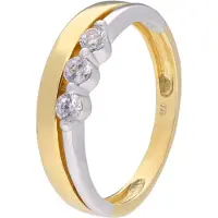 Trendor 68464 Damenring 333 Gold Bicolor Zirkonia-Ring
