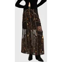 AllSaints Bryn Emb Skirt Kateri Black Größe: 10 | Maxiröcke Outlet | Damen | Schwarz
