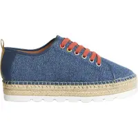 White Stuff Espadrille Lace Up Flatforms Chamb Blue Größe: 5 | Espadrilles Outlet | Damen | Blau