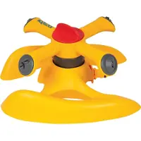 Hozelock Rundsprinkler Plus 254 m², Rotierender Wassersprenger, 254 m², Grau, Gelb