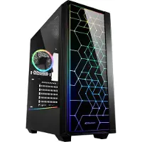 Sharkoon RGB LIT 100, Midi Tower, PC, Schwarz, ATX, micro ATX, Mini-ITX, Blau, Grün, Rot, Taschenlüfter, Vorderseite
