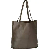 Greenburry Shopper Leder 43x31cm Handtasche "Carmen" Schultertasche oliv