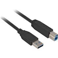 Sharkoon 5m, USB3.0-A/USB3.0-B, 5 m, USB A, USB B, USB 3.2 Gen 1 (3.1 Gen 1), Männlich/Männlich, Schwarz