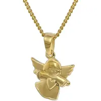 Trendor 35820 Kinder-Anhänger Engel 333 Gold mit goldplattierter Halskette