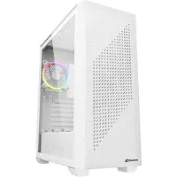 Sharkoon VS9 RGB, Midi Tower, PC, Weiß, ATX, micro ATX, Mini-ATX, Heimbüro, 15,8 cm