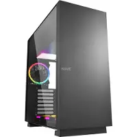 Sharkoon Pure Steel RGB, Midi Tower, PC, Schwarz, ATX, EATX, micro ATX, Mini-ITX, SSI CEB, SSI EEB, Stahl, Gehärtetes Glas, Multi