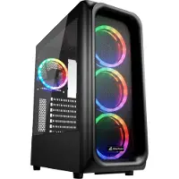 Sharkoon TK5M RGB ATX, Desktop, PC, Schwarz, ATX, micro ATX, Mini-ITX, Metall, Kunststoff, Gehärtetes Glas, Multi