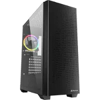 Sharkoon VS9 RGB, Midi Tower, PC, Schwarz, ATX, micro ATX, Mini-ATX, Heimbüro, 15,8 cm