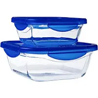 Pyrex Auflaufform Cook & Go Quadratisch mit Deckel (2er-Set)