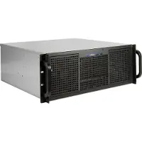 Inter-Tech 4U 40240, Rack, Server, Schwarz, Grau, ATX, micro ATX, Mini-ATX, Mini-ITX, Stahl, Alarm, HDD, Netzwerk, Leistung