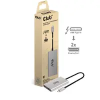 Club 3D CLUB3D Thunderbolt 3 to DisplayPort Dual Monitor 4K60Hz M/F, Thunderbolt 3, DisplayPort, 40000 Mbit/s, 2160p, 3840p, Silber, Windows 11