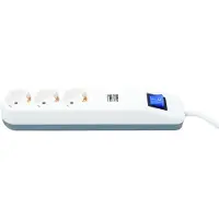 REV ICE-Line Design Steckdosenleiste USB Schalter Schutzkontakt weiß 3- o 6-fach Größe: 3-fach