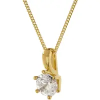 Trendor 68696 Damen-Kette 925 Silber Goldplattiert Zirkonia Ø 6,5 mm