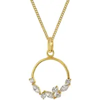 Trendor 68722 Damen-Kette 925 Silber Goldplattiert mit Zirkonias