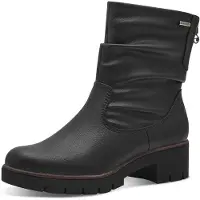 Tamaris Damen Stiefelette Warmfutter Reißverschluss Raffung Blockabsatz 1-26438-43, Größe:41 EU, Farbe:Schwarz